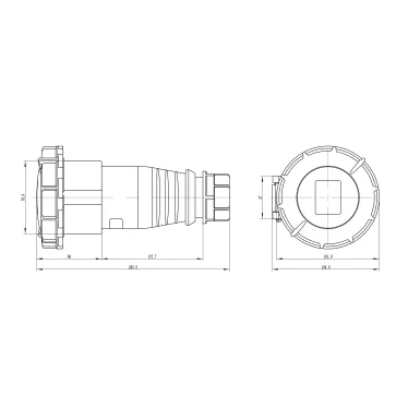 Розетка кабельная IP67 32A 3P+E+N 400V