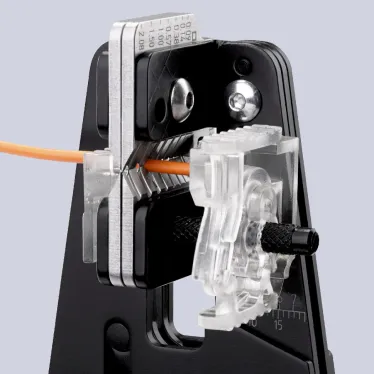 Стриппер прецизионный со сменными фасонными ножами для ПТФЭ силикона Radox KapTon резины зачистка 003-009 014 038 057 15 208мм (AWG 32-14) L-195мм 2-компонентные рукоятки