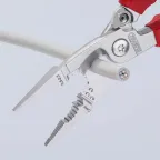 Клещи электромонтажные VDE 1000V 6-в-1 захват плоского и круглого материала гибка удаление заусенцев снятие изоляции 075 - 15 + 25 мм обжимка контактных гильз 05 - 25 мм кабелерез 15 мм (5x25 мм) L-200 мм диэлектрические защёлка-собачка хромиров