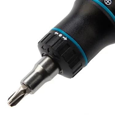 Отвертка-реверс + револ. механизм + биты., 11 пред., PH + SL + Torx + Hex, S2, 2к рукоятка