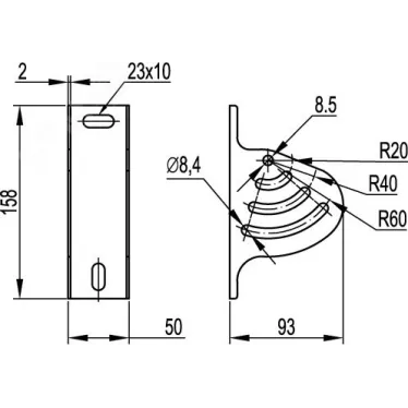Крепление к потолку с изменяемым углом SSC горячеоцинкованное