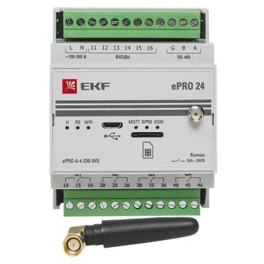 Контроллер базовый ePRO 24 удаленного управления 6вх\4вых 230В WiFi GSM с внешней антенной PROxima