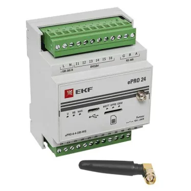 Контроллер базовый ePRO 24 удаленного управления 6вх\4вых 230В WiFi GSM с внешней антенной PROxima