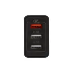 Устройство сетевое зарядное-переходник 3xUSB адаптер, 30W черное,