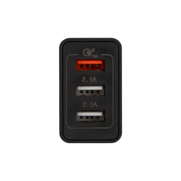 Устройство сетевое зарядное-переходник 3xUSB адаптер, 30W черное,
