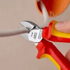 Бокорезы VDE 1000V резка - мягкая проволока 4мм проволока средней твердости 3мм твердая проволока 2мм L-160мм 62HRC диэлкектрические хромированные двухкомпонентные рукоятки блистер