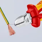 Бокорезы VDE 1000V резка - мягкая проволока 4мм проволока средней твердости 3мм твердая проволока 2мм L-160мм 62HRC диэлкектрические хромированные двухкомпонентные рукоятки блистер