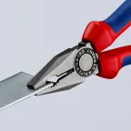 Плоскогубцы комбинированные резка - проволока средней твердости 34мм твердая проволока 22мм кабель 12мм (16мм) L-180мм двухкомпонентные рукоятки блистер цвет черный