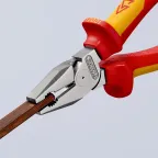 Плоскогубцы комбинированные VDE 1000V рез твердая проволока 25мм рояльная струна (HRC 59) 2мм кабель 115мм (16мм) L-180мм диэлектрические хромированные двухкомпонентные рукоятки