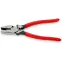 Плоскогубцы электромонтёра Linemans Pliers с приспособлением для протяжки кабеля и обжима кабельных наконечников рез: проволока средней твёрдости 46 мм твёрдая проволока 3 мм L-240 мм чёрные обливные рукоятки