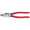 Плоскогубцы электромонтёра Linemans Pliers с приспособлением для протяжки кабеля и обжима кабельных наконечников рез: проволока средней твёрдости 46 мм твёрдая проволока 3 мм L-240 мм чёрные обливные рукоятки блистер