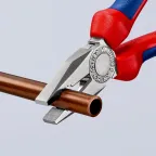Плоскогубцы комбинированные резка - проволока средней твердости 34мм твердая проволока 22мм кабель 12мм (16мм) L-180мм хромированные двухкомпонентные рукоятки