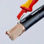 Нож для удаления изоляции VDE 1000V с пяткой нержавеющая хирургическая сталь L-180 мм диэлектрический 2-компонентная рукоятка блистер