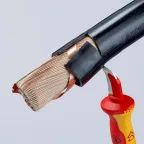 Нож для удаления изоляции VDE 1000V с пяткой нержавеющая хирургическая сталь L-180 мм диэлектрический 2-компонентная рукоятка блистер