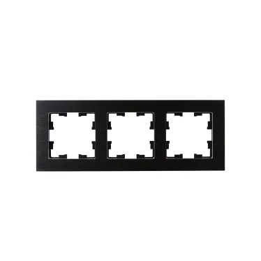 BRITE Рамка 3 поста РУ-3-1-БрЧ металл черный