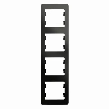 GLOSSA Рамка 4 поста вертикальная антрацит