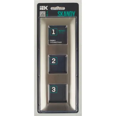 SKANDY Рамка 3-местная SK-F33N металл никель IEK