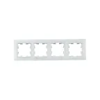 BRITE Рамка 4 поста РУ-4-2-Бр стекло белый матовый IEK