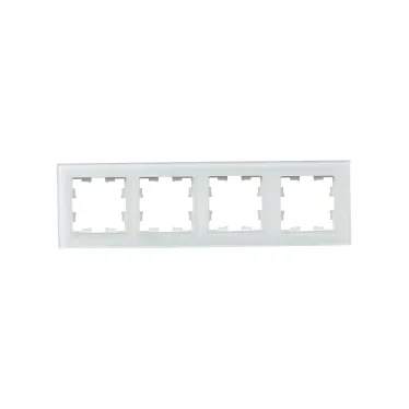 BRITE Рамка 4 поста РУ-4-2-Бр стекло белый матовый IEK