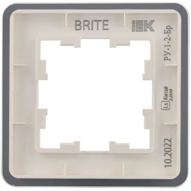 BRITE Рамка 1 пост РУ-1-2-Бр стекло белый RE IEK