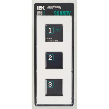 SKANDY Рамка 3-местная SK-F23W стекло арктический белый IEK
