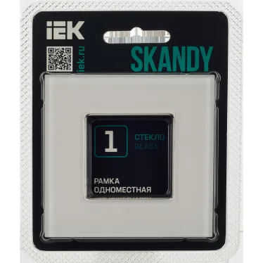 SKANDY Рамка 1-местная SK-F21W стекло арктический белый IEK