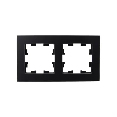 BRITE Рамка 2 поста РУ-2-2-Бр стекло черный матовый IEK