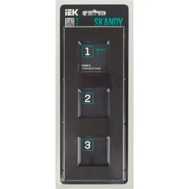 SKANDY Рамка 3-местная SK-F33Bl металл черный IEK