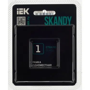SKANDY Рамка 1-местная SK-F21Bl стекло черный IEK