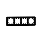 BRITE Рамка 4 поста РУ-4-2-Бр стекло черный RE IEK