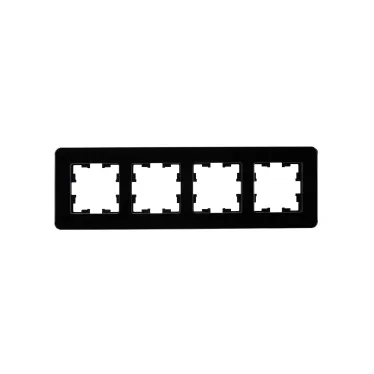 BRITE Рамка 4 поста РУ-4-2-Бр стекло черный RE IEK
