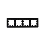 BRITE Рамка 4 поста РУ-4-2-Бр стекло черный RE IEK