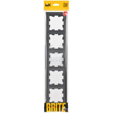 BRITE Рамка 5 постов РУ-5-БрГ графит