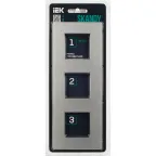 SKANDY Рамка 3-местная SK-F33S металл серебряный IEK