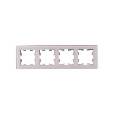 BRITE Рамка 4 поста РУ-4-2-Бр стекло розовый матовый IEK