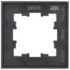 BRITE Рамка 1 пост РУ-1-2-Бр стекло черный матовый IEK