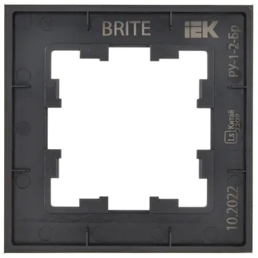 BRITE Рамка 1 пост РУ-1-2-Бр стекло черный матовый IEK