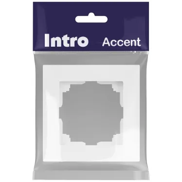 Рамка для розеток и выключателей Intro Accent 6-501-01М на 1 пост, СУ, белый матовый