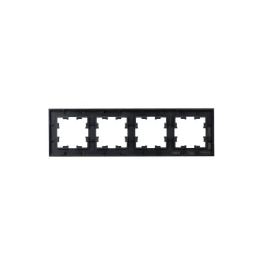 BRITE Рамка 4 поста РУ-4-2-Бр стекло черный матовый IEK