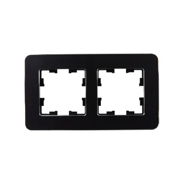 BRITE Рамка 2 поста РУ-2-1-Бр металл черный RE IEK