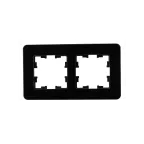 BRITE Рамка 2 поста РУ-2-2-Бр стекло черный RE IEK