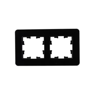 BRITE Рамка 2 поста РУ-2-2-Бр стекло черный RE IEK