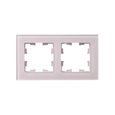 BRITE Рамка 2 поста РУ-2-2-Бр стекло розовый матовый IEK