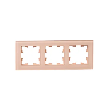 BRITE Рамка 3 поста РУ-3-2-БрП стекло персиковый матовый IEK