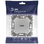Розетка HDMI, Эра Elegance, алюминий, 14-3114-03