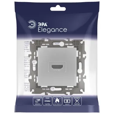 Розетка HDMI, Эра Elegance, алюминий, 14-3114-03