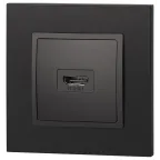 Розетка HDMI, Эра Elegance, антрацит, 14-3114-05