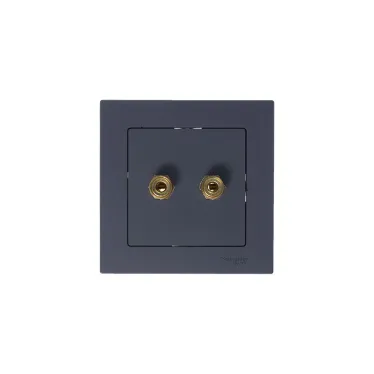 Аудиорозетка ATLASDESIGN двухместная грифель