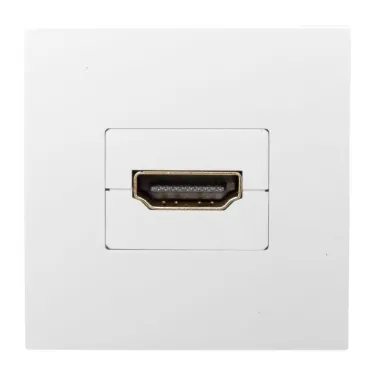 Розетка HDMI 45x45, 2 модуля, 1 гнездо, без индикатора, белая EKF