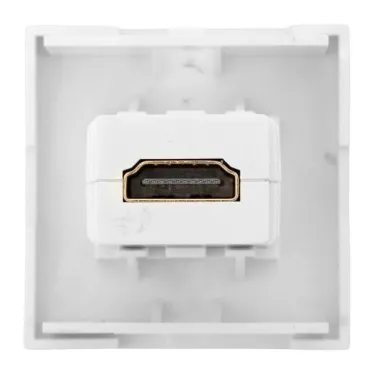 Розетка HDMI 45x45, 2 модуля, 1 гнездо, без индикатора, белая EKF